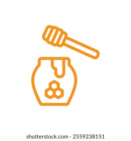 Honey jar with dipper icon Outline vector for web ui