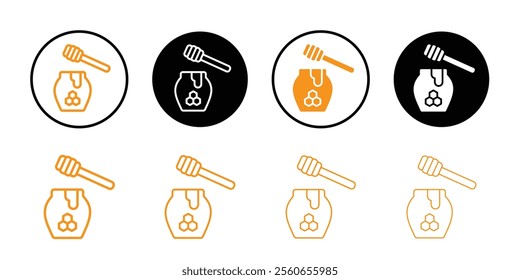 Honey jar with dipper icon Outline vector for web ui