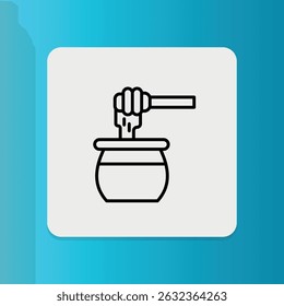 Honey jar and dipper icon representing honey-free products.	
