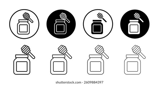 Honey jar with dipper icon Simple thin outline
