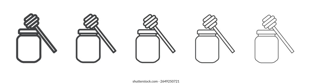 Honey jar with dipper icon simple illustration collection symbol