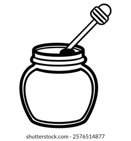 honey jar and the dipper on the jar