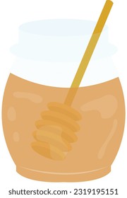 honey jar with dipper vector image or clipart