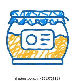 honey jar doodle icon sketch vector. honey jar sign. isolated symbol illustration