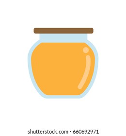 Honey jar flat design vector illustration. 