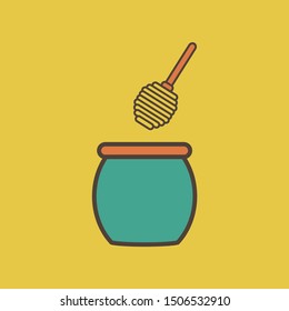 honey jar - flat icon design