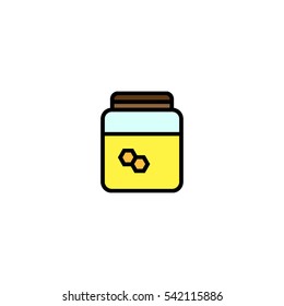 Honey in the jar flat line illustration