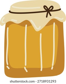 Honey Jar Flat Vector Illustration