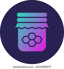 Honey Jar Glyph Circle Gradient Icon