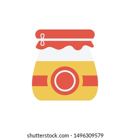 honey jar glyph flat vector icon