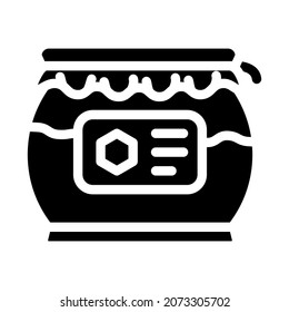 honey jar glyph icon vector. honey jar sign. isolated contour symbol black illustration