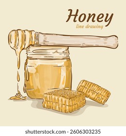 honey jar hand drawn sweet