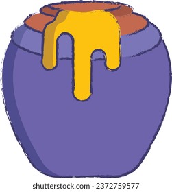 Honey Jar hand drawn vector illustration