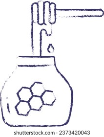 Honey jar hand drawn vector illustration