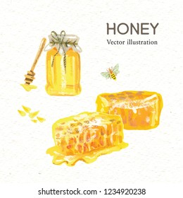 Honey jar and honeycomb