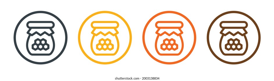 Honey jar with honeycomb icon. Vector illustration
