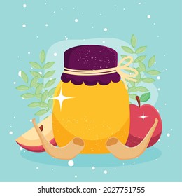 honey jar and horns rosh hashanah