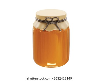 Honey jar icon 3d rendering illustration