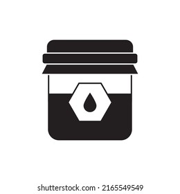 honey in jar icon in black flat glyph, filled style isolated on white background