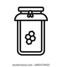 Honey jar icon Black line art vector