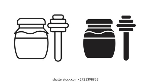 Honey jar icon concept set. Simple icon collection