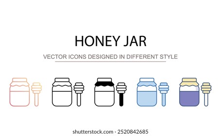 Honey Jar icon design with white background stock illustration