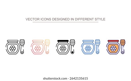 Honey jar icon design with white background stock illustration