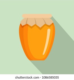 Honey jar icon. Flat illustration of honey jar vector icon for web design