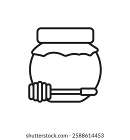 Honey jar icon Flat illustration sign