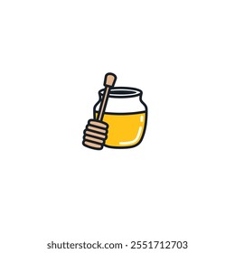 Honey jar icon flat vector design