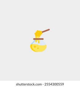 Honey jar icon flat Vector design.