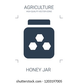 honey jar icon. high quality filled honey jar icon on white background. from agriculture collection flat trendy vector honey jar symbol. use for web and mobile