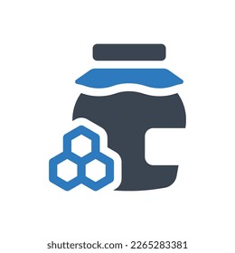 Honey jar icon. Illustration isolated on white background