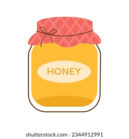Honey jar icon isolated on white background.Vector illustration cartoon flat style
