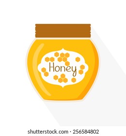 Honey jar icon. Isolated vector illustration