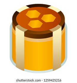Honey jar icon. Isometric of honey jar vector icon for web design isolated on white background