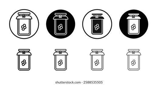 Honey jar icon line art vector