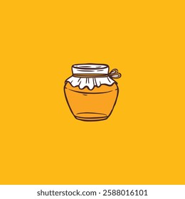 Honey jar icon logo flat vector design