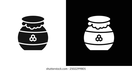 Honey jar icon logo set vector