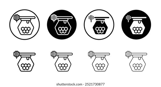 Conjunto de logotipo de icono de tarro de miel Vector