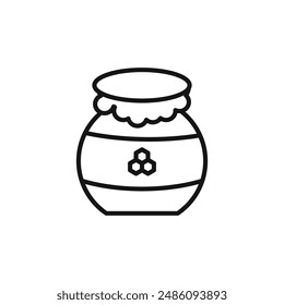 Honey jar icon logo sign vector outline