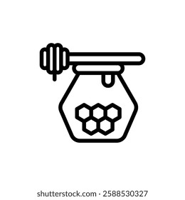 Honey jar icon logo sign set vector outline