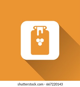 honey jar icon with long shadow