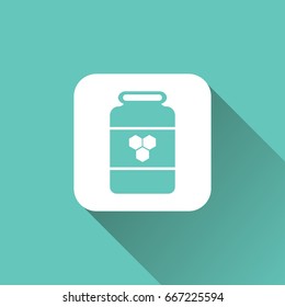 honey jar icon with long shadow