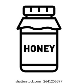 Honey jar icon outline set sign