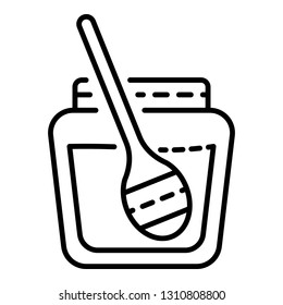 Honey jar icon. Outline honey jar vector icon for web design isolated on white background
