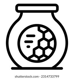 Honey jar icon outline vector. Bee nectar. Food comb