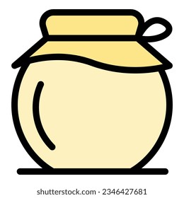 Honey jar icon outline vector. Pollen food. Nectar bee color flat