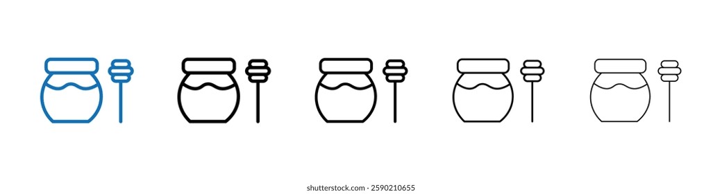 Honey jar icon Outline vector logo for web ui
