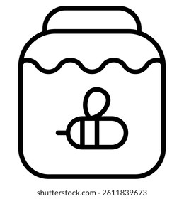 Honey jar icon Simple outline vector logo
